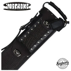 Instroke Custom Shark Skin & Leather 2x2 Pool Cue Case - INSSHARK22BK