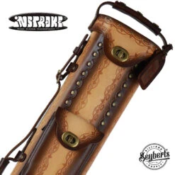 Instroke Saddle D01 Dark Brown Air Brushed 3x7 Pool Cue Case - 37D01DB