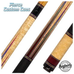 Jim Pierce Custom Cues - Birdseye Maple With 6 Purpleheart Points - 2 Shafts