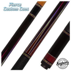Jim Pierce Custom Cues - Ebony With 6 Purpleheart Points - 2 Shafts