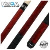 KODA Crimson-Stained Maple Pool Cue With Linen Wrap