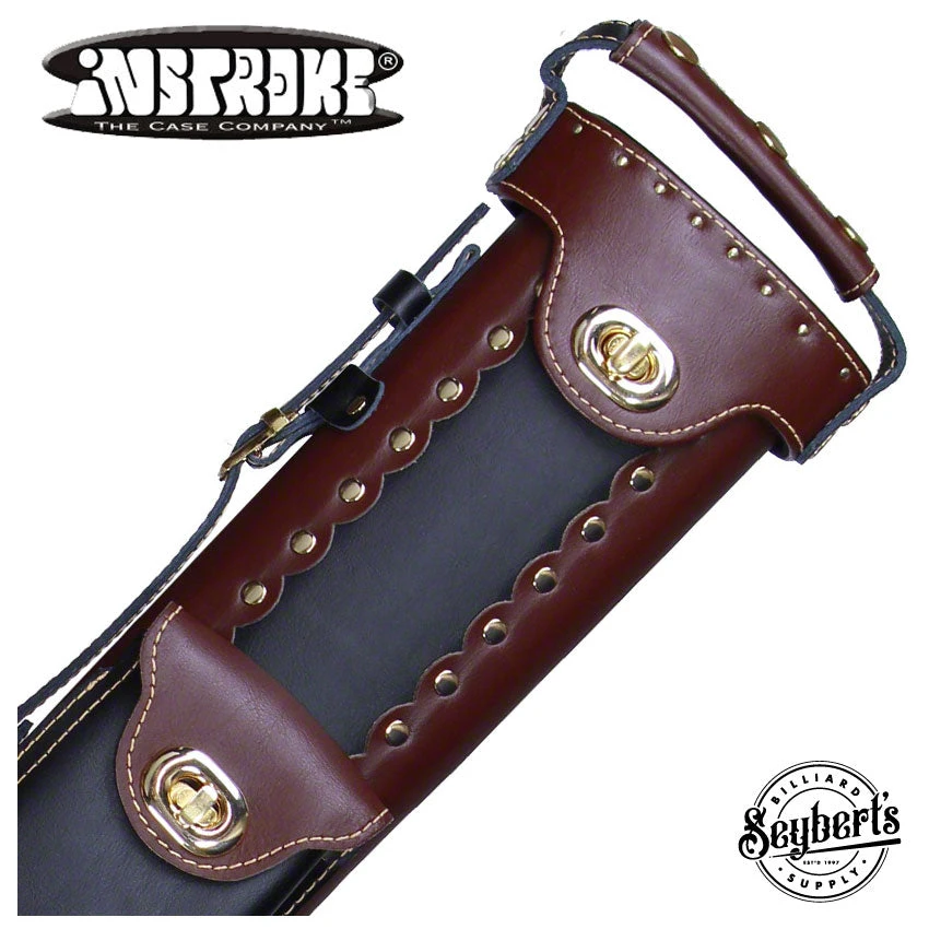 Instroke Leather Cowboy Chestnut/Black 3x5 Pool Cue Case - LC3X5CB 1 Instroke Leather Cowboy Chestnut/Black 3x5 Pool Cue Case - LC3X5CB