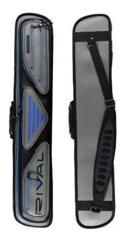 Lucasi Hybrid Rival Grey And Blue 3x4 Soft Pool Cue Case - LC348W -Seyberts Sale Store LC348W DOUBLE