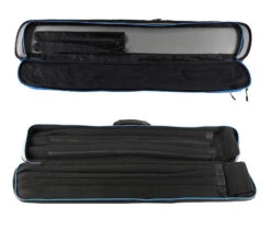 Lucasi Hybrid Rival Grey And Blue 3x4 Soft Pool Cue Case - LC348W -Seyberts Sale Store LC348W OPEN3