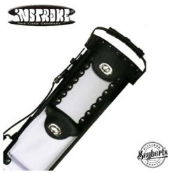 Instroke Leather Cowboy Black/White 3x5Pool Cue Case - LC3X5BW