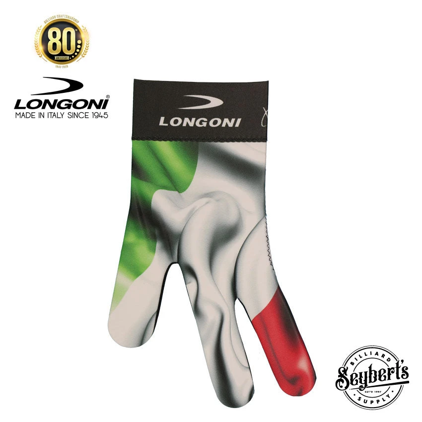Longoni Left Hand Billiard Glove - Italian Flag 1 Longoni Left Hand Billiard Glove - Italian Flag