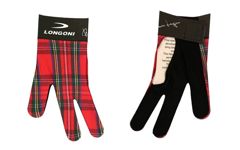 Longoni Left Hand Billiard Glove - Red/Black Checkered 2 Longoni Left Hand Billiard Glove - Red/Black Checkered - Image 2