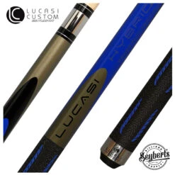 Lucasi Hybrid Genesis Blue And Metallic Silver Pool Cue With Sport Wrap - L-H10