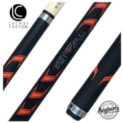 Lucasi Rival Black/Metallic Orange Pool Cue - LHRV25