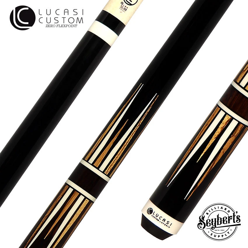 Lucasi Midnight Black White And Zebrawood Points Limited Edition Pool Cue - LUX72 1 Lucasi Midnight Black White And Zebrawood Points Limited Edition Pool Cue - LUX72