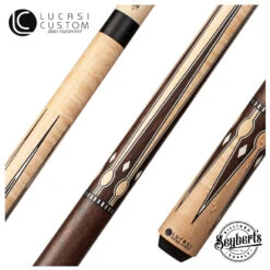 Lucasi Custom Matte Birdseye Maple And Black Palm/Imitation Bone Wrapless Cue Pool