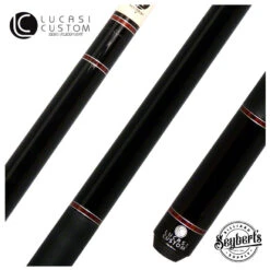 Lucasi LZD6 Zero Flexpoint Midnight Black With Cocobolo/Silver Accent Rings And Black Linen Wrap Pool Cue - LZD6