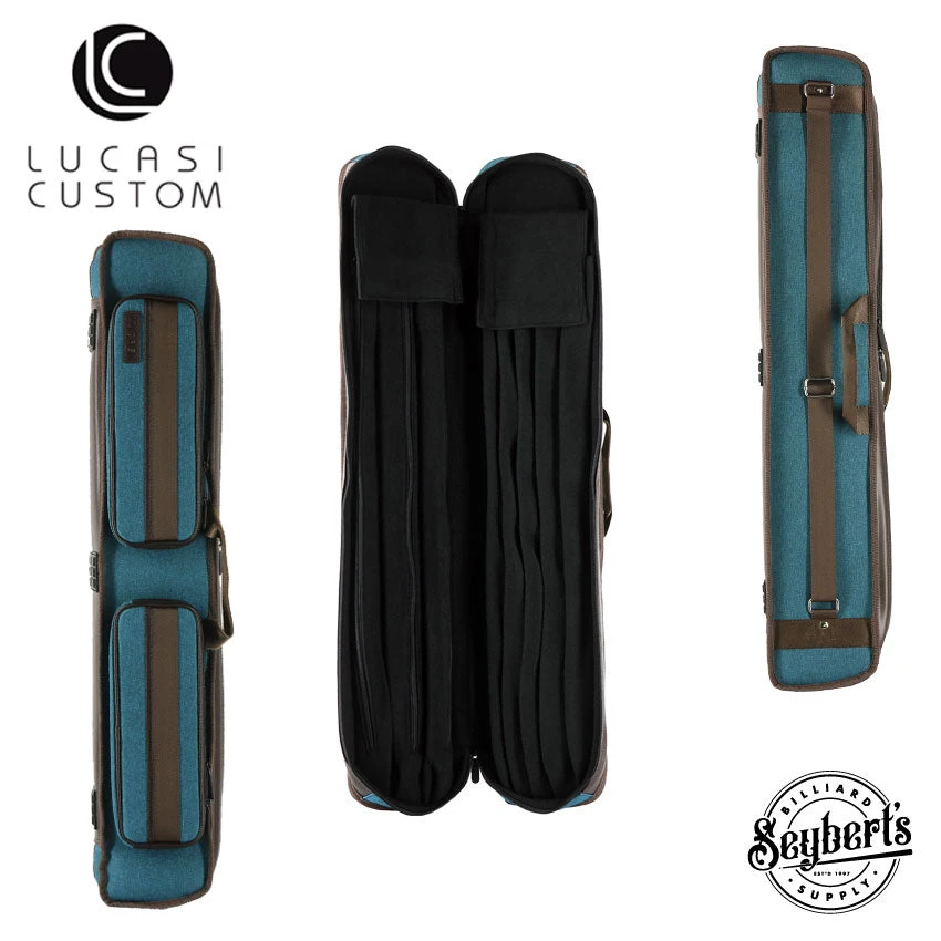 Lucasi Blue And Brown 3x5 Soft Pool Cue Case - LZDU35BL 2 Lucasi Blue And Brown 3x5 Soft Pool Cue Case - LZDU35BL - Image 2