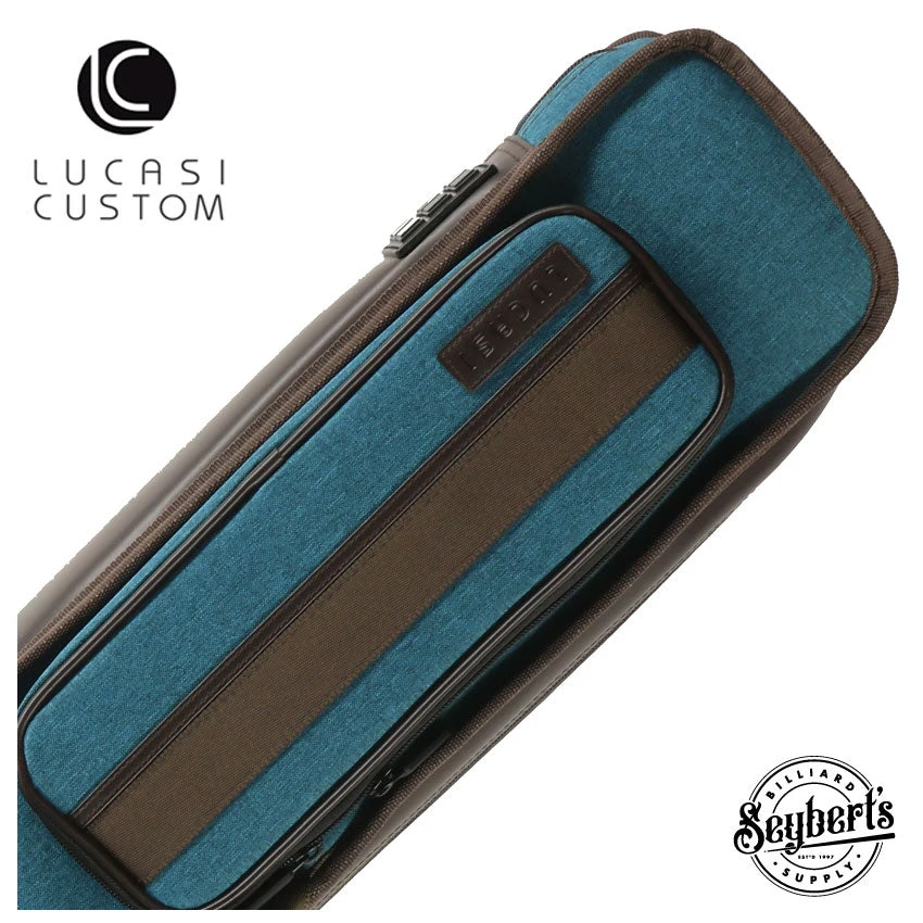 Lucasi Blue And Brown 3x5 Soft Pool Cue Case - LZDU35BL 1 Lucasi Blue And Brown 3x5 Soft Pool Cue Case - LZDU35BL