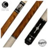 LucasiZero Flexpoint Walnut Stained Birdseye Maple With Silver Crush/Imitation Bone Inlays And White And Brown Linen WrapPool Cue - LZE9
