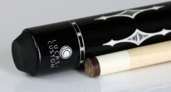 LucasiZero Flexpoint Walnut Stained Birdseye Maple With Silver Crush/Imitation Bone Inlays And White And Brown Linen WrapPool Cue - LZE9 -Seyberts Sale Store LZE9 BS1