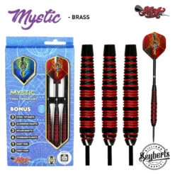 Mystic Red Steel Tip Dart Set - Brass Barrels 23 Grams