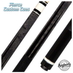 Pierce Custom Stained Gray Birdseye Maple And Ebony Pool Cue With Leather Wrap