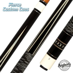 Jim Pierce Custom Cues - Ebony With Stacked Wrap - 1 Maple & 1 Keilwood Shaft