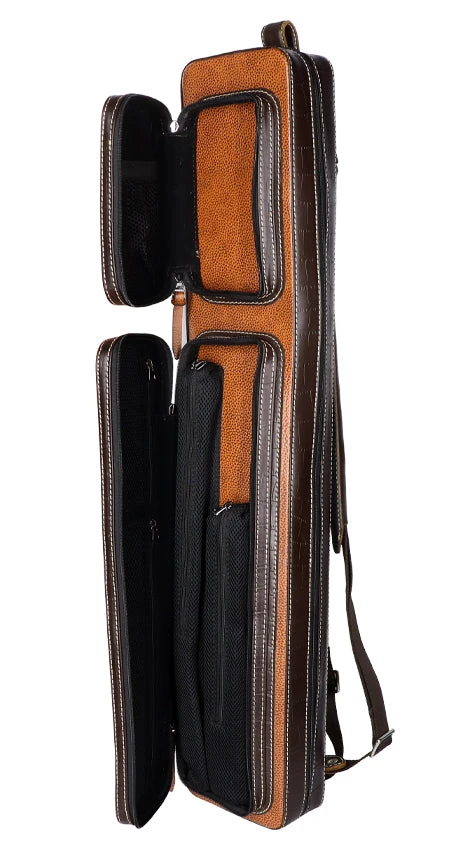Triple 60 Fedor Gorst Limited 4X8 Custom Two-Tone Brown Leather Butterfly Soft Cue Case 4 Triple 60 Fedor Gorst Limited 4X8 Custom Two-Tone Brown Leather Butterfly Soft Cue Case - Image 4