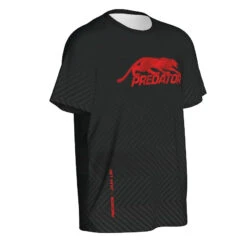 Predator Tech Tee Black With Red Logo T-Shirt -Seyberts Sale Store PREDTSTTRD LEFTQUARTER