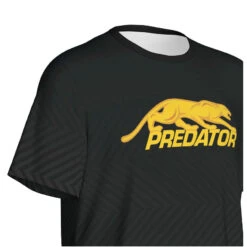 Predator Tech Tee Black With Yellow Logo T-Shirt -Seyberts Sale Store PREDTSTTYEL FRONTLOGO