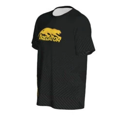 Predator Tech Tee Black With Yellow Logo T-Shirt -Seyberts Sale Store PREDTSTTYEL QUARTERLEFT