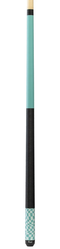Rage Sky Blue Warped Checkers Pool Cue With Pressed Nylon Wrap 4 Rage Sky Blue Warped Checkers Pool Cue With Pressed Nylon Wrap - Image 4