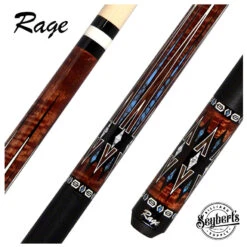 Rage 12 Point Graphic Brown/ Turquoise Pool Cue - RG220