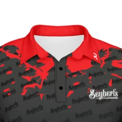 Seybert's Black And Red Splash Polo -Seyberts Sale Store SEYPOLOSPBKRD COLLAR