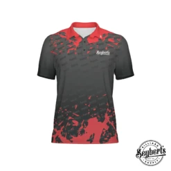 Seybert's Black And Red Splash Polo -Seyberts Sale Store SEYPOLOSPBKRD FRONT