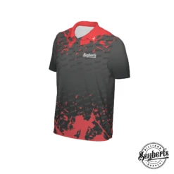 Seybert's Black And Red Splash Polo -Seyberts Sale Store SEYPOLOSPBKRD LQUARTER