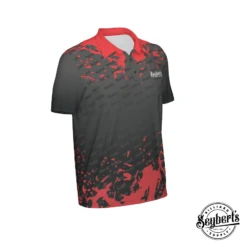 Seybert's Black And Red Splash Polo -Seyberts Sale Store SEYPOLOSPBKRD RQUARTER