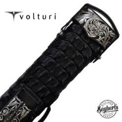 Volturi Custom Hornback Croc Black 4x8 Hard Pool Cue Case - VCBKHC4X8