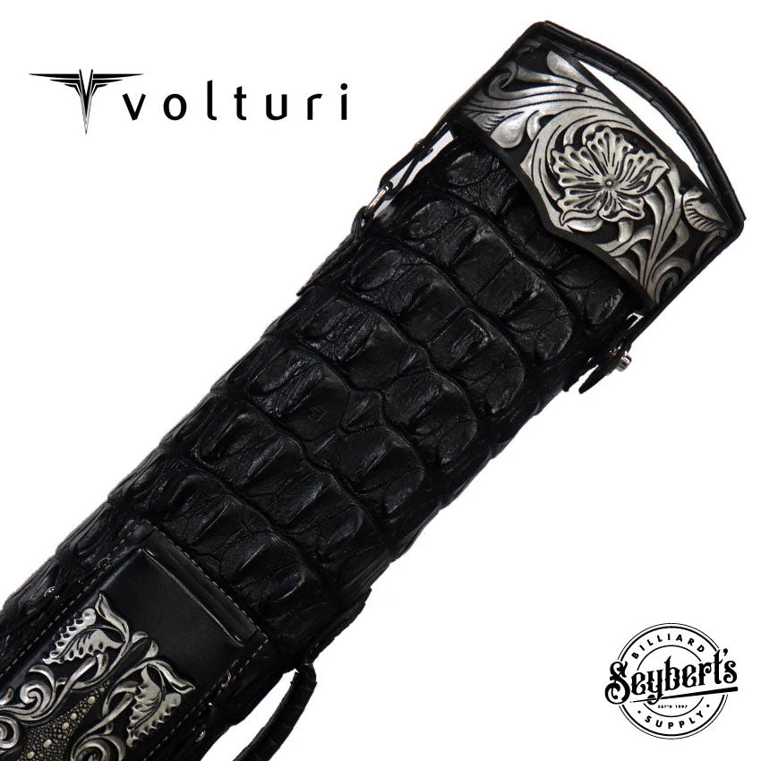 Volturi Custom Hornback Croc Black 4x8 Hard Pool Cue Case - VCBKHC4X8 1 Volturi Custom Hornback Croc Black 4x8 Hard Pool Cue Case - VCBKHC4X8
