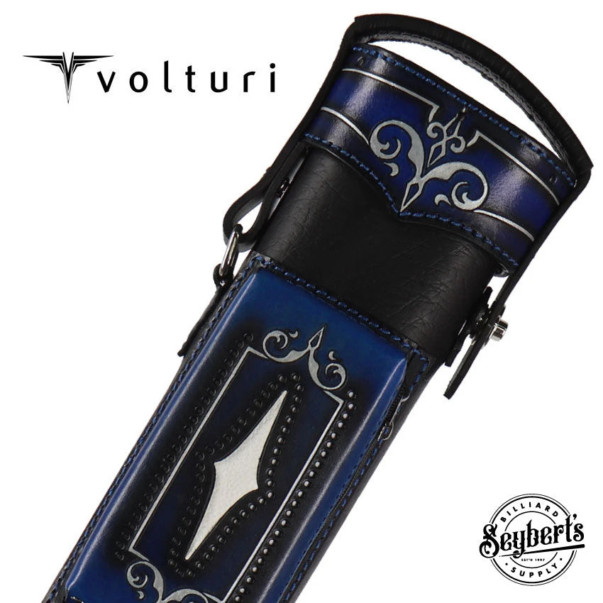 Volturi Custom Brogue Blue 3x6 Hard Pool Cue Case - VCBS3X6BLBLK 1 Volturi Custom Brogue Blue 3x6 Hard Pool Cue Case - VCBS3X6BLBLK
