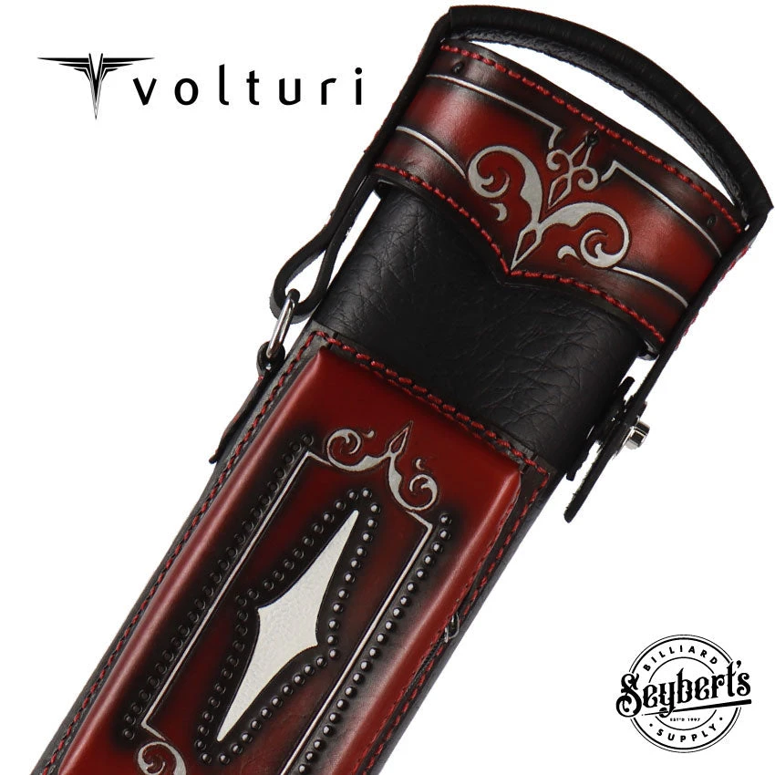 Volturi Custom Brogue Red 4x8 Hard Pool Cue Case - VCBS4X8REDBLK 1 Volturi Custom Brogue Red 4x8 Hard Pool Cue Case - VCBS4X8REDBLK