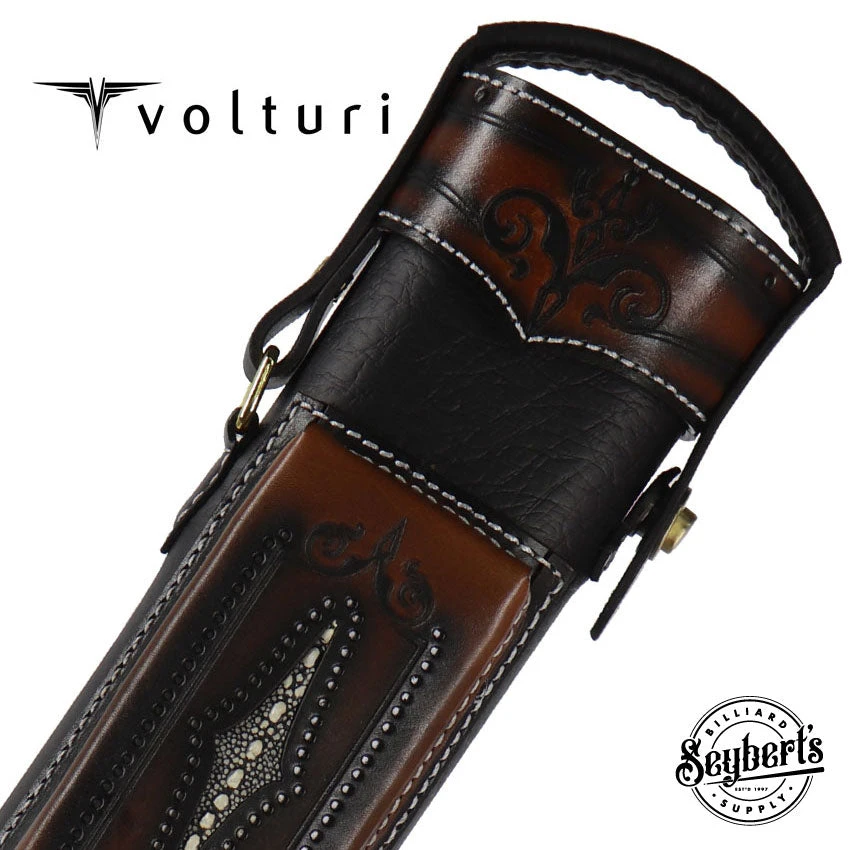 Volturi Custom Brogue Tan 4x8 Hard Pool Cue Case - VCBS4X8TANBLK 1 Volturi Custom Brogue Tan 4x8 Hard Pool Cue Case - VCBS4X8TANBLK