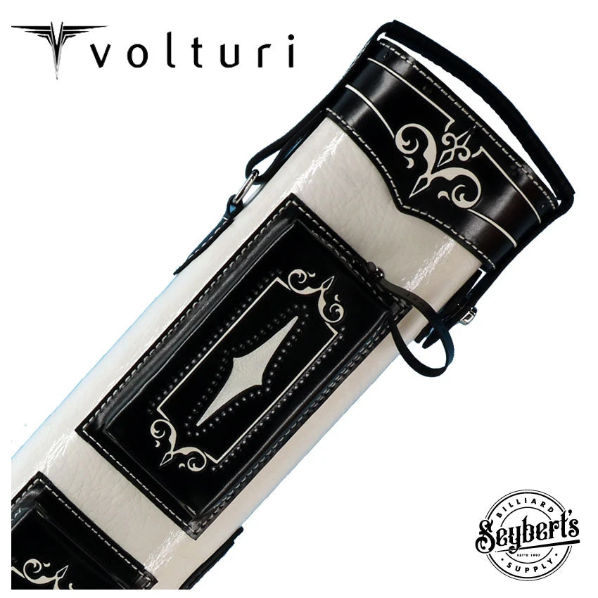 Volturi Custom Brogue White/Black 4x8 Hard Pool Cue Case - VCBS4X8WHBK 1 Volturi Custom Brogue White/Black 4x8 Hard Pool Cue Case - VCBS4X8WHBK