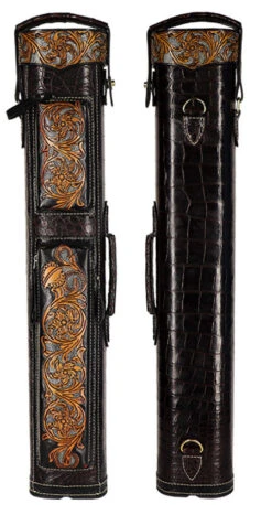 Volturi Custom Genuine Crocodile Dark Brown 4x8 Hard Pool Cue Case - VCDBC4x8 -Seyberts Sale Store VCDBC4X8 DOUBLE