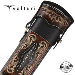 Volturi Custom Venice Black/Tan 4x8 Hard Pool Cue Case - VCVS4X8BLKTAN