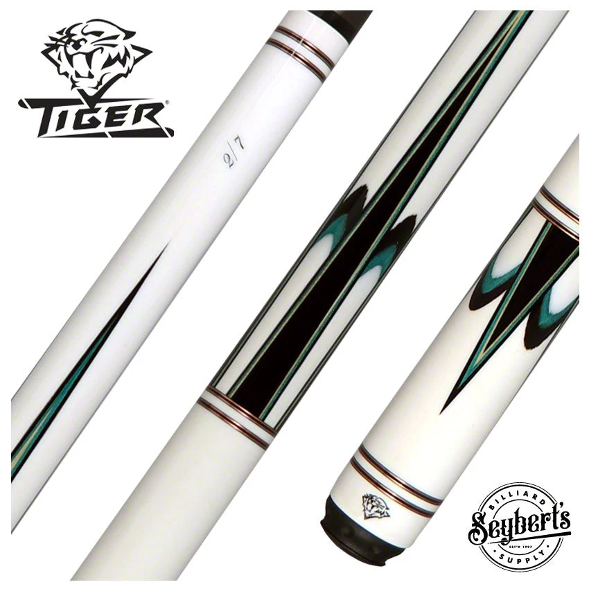 Tiger Limited Edition White Tiger Pool Cue - Fortis Pro Carbon Fiber Shaft And Tiger 1x1 Case - WT-1P 1 Tiger Limited Edition White Tiger Pool Cue - Fortis Pro Carbon Fiber Shaft And Tiger 1x1 Case - WT-1P