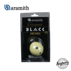 Aramith Tournament Black Cue Ball 6 Dot Logo