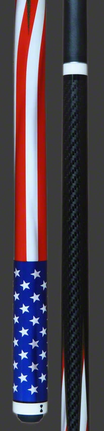 Becue V2 Carbon Fiber Old Glory Play Cue - BC217 3 Becue V2 Carbon Fiber Old Glory Play Cue - BC217 - Image 3