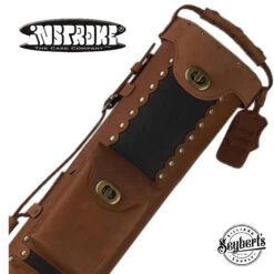 Instroke Buffalo Leather Brown/Black 3x5 Pool Cue Case - BC3X5BRBK