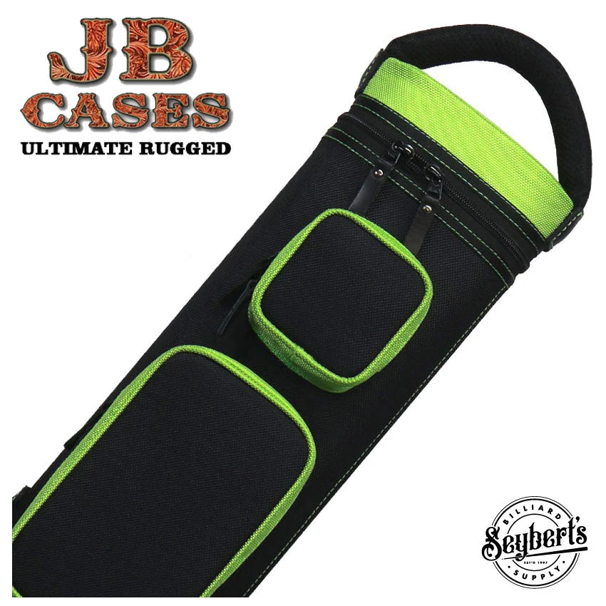 JB Ultimate Rugged Black/Green Pool Cue Case - URBKGR 1 JB Ultimate Rugged Black/Green Pool Cue Case - URBKGR