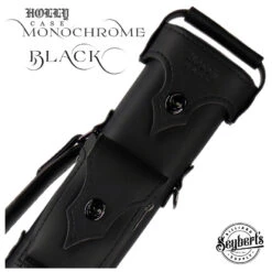 Holly Monochrome Stitched Black Pool Cue Case - HSMBK