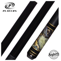 Players Classic Series Obsidian Gray, Stone And Gold Dust Graphic Pool Cue - C948