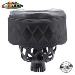 #6 Diamond Shield Black Leather Table Pocket (Set Of 6)