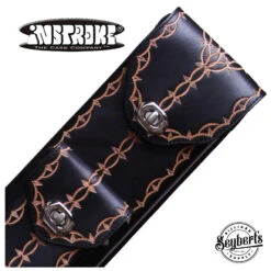 Instroke FIT-A Black Hand Tooled 2x4 Pool Cue Case - FIT24A
